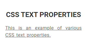 CSS Text Properties Demo