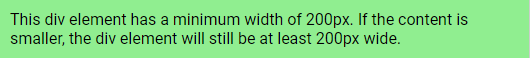 CSS min-width Property Demo