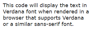 Verdana Font Demo