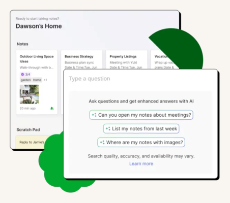 Evernote screenshot