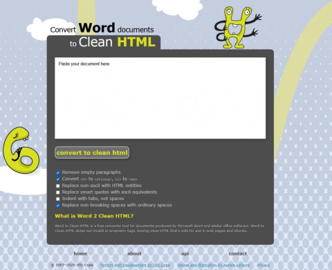 Word2CleanHTML - Convert Word To Clean HTML | WebmasterMaze