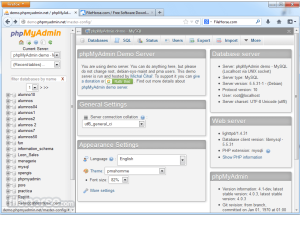 phpMyAdmin - Web Based MySQL Database Manager