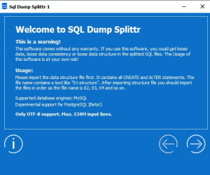 SQL Dump Splittr - MySQL & PostgresSQL Dump Splittr